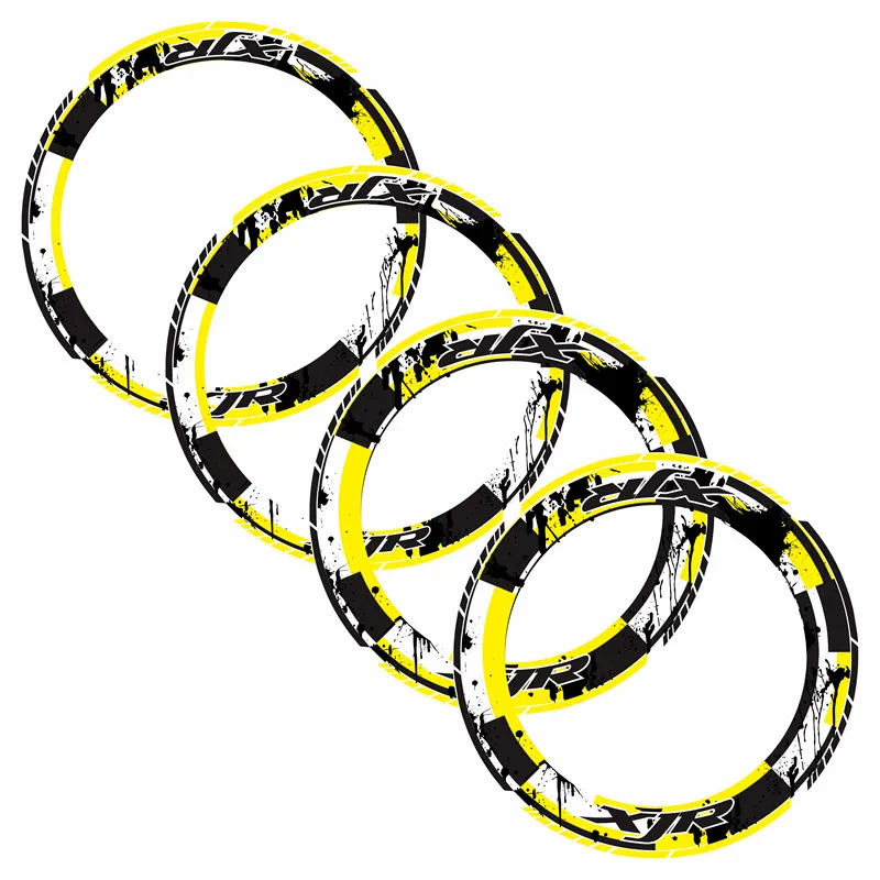 4 X Thick Edge Outer Rim Sticker Stripe Wheel reflective Decals Fit YAMAHA XJR
