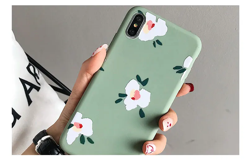 Flower Floral Soft Silicone For iPhone 6 7 8 Plus 6S X Cases Soft Cover Phone Case For iPhone XS XR Max 6 S Plus Cases Coque TPU (12)