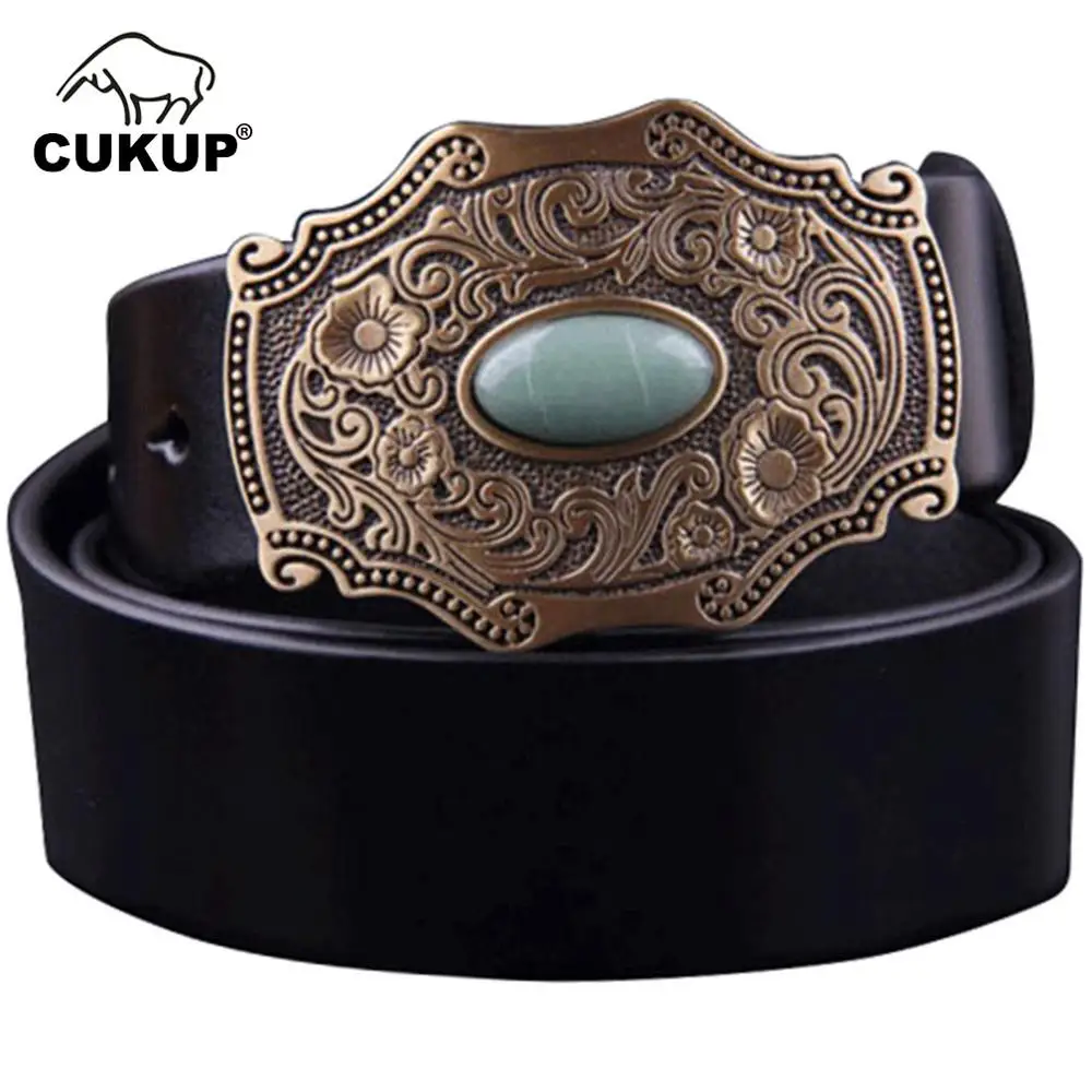 CUKUP Novelty Unique Design Pattern Smooth Brass Buckle Metal Belts