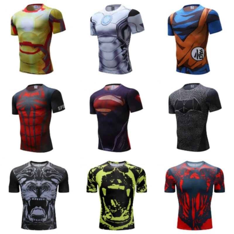 

T Shirt for Iron Man for Superman for Spiderman Tank Top for Green BodyBuilding for Avengers Captain America Siksilk Superhero