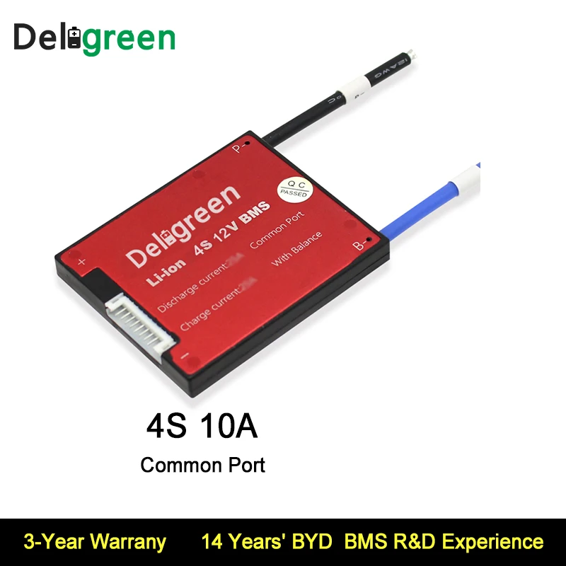 

Deligreen 4S 10A 15A 12V PCM/PCB/BMS for LiNCM LiFePO4 battery pack 18650 Lithion Ion Battery Pack protection board