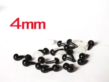 100pcs 50pairs x 4mm Black Animal Safety Eyes Plastic Eyes