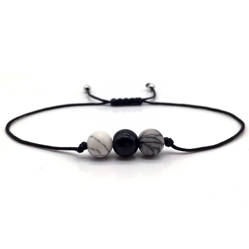 2019 New Fashion Simple Lover Romantic Bracelet Handmade Rope Stone Bead Distance Strand For Men Women Jewelry Gift | Украшения и