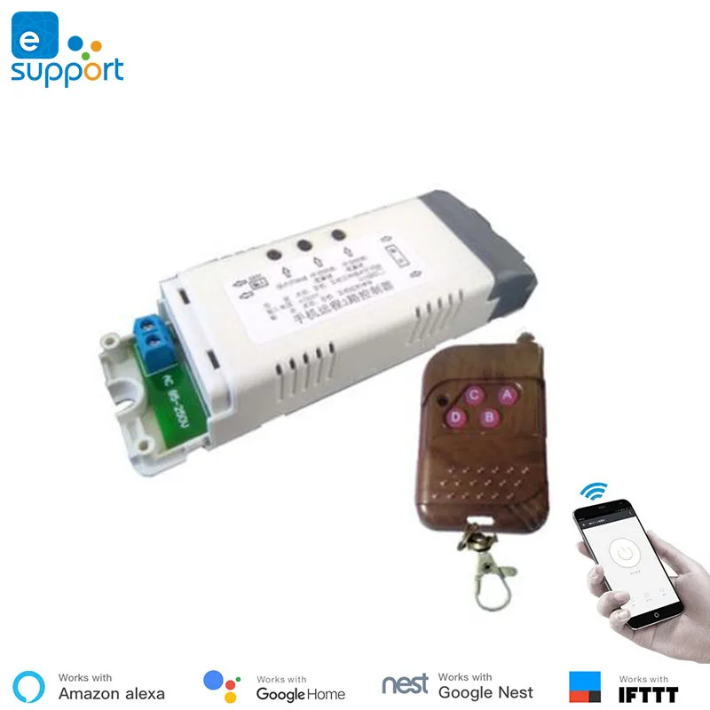 Система домашней автоматизации 2 wifi реле канала с RF433 пульт дистанционного управления мотором wifi переключатель alexa совместимый