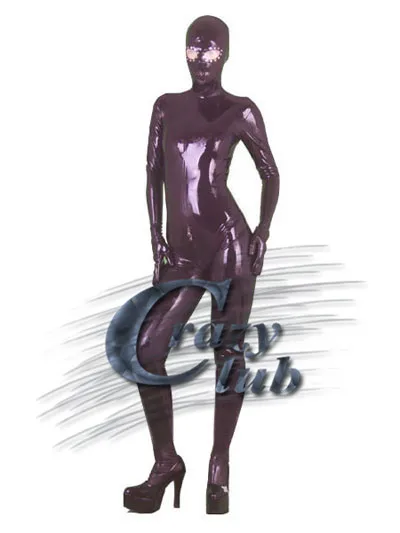 

Crazy club_ Black latex catsuit full body with open eyes and open crotch zip latex catsuit round balloons latex sexy lingerie