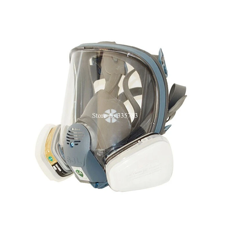  SJL Safety Full Face Gas Mask 7 Suits Anti-dust Paint Organic Vapor Cartridge Reusable Filter respi