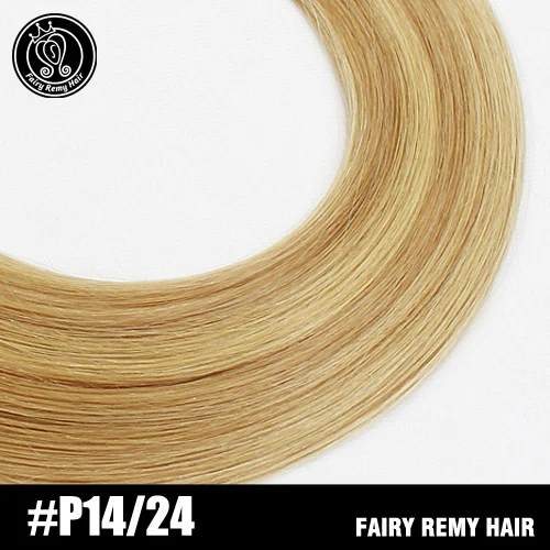 P14-24 Сказочные волосы remy 0,8 г/локон 16 дюймов Remy микро бусины для наращивания волос в нано кольцах ссылки российские натуральные волосы Платина блонд цвет 40 г - Цвет: P14-24
