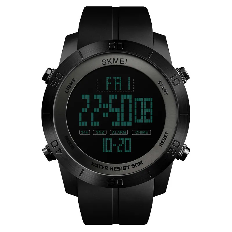 

Men Digital Watch 2Time PU Strap Waterproof Multi-Function Wristwatches Men 12/24Hour Clock Watch relogio masculino XFCS