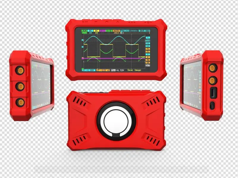 DSO213 DS213 цифровой Ручной осциллограф ARM Cortex Quad 4 канала 100 МГц мини нано 8 м флэш-металлическая крышка Обновление от DSO203 - Цвет: With  Red Case