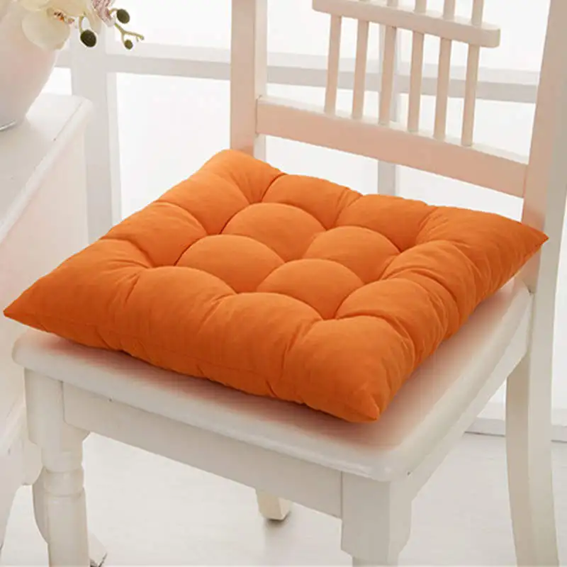

Solid Color Chair Cushion Pad Square Modern Office Chair Cushions 2 Sizes Home Dinning Stool Seat Mat Chair Pillow With Bandage