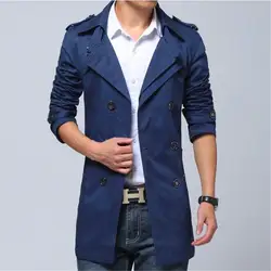 Бесплатная доставка 2018 новый воротник блейзер Hombre пальто в Корейском стиле Тренч двойной Бизнес Тренч мужской одежды