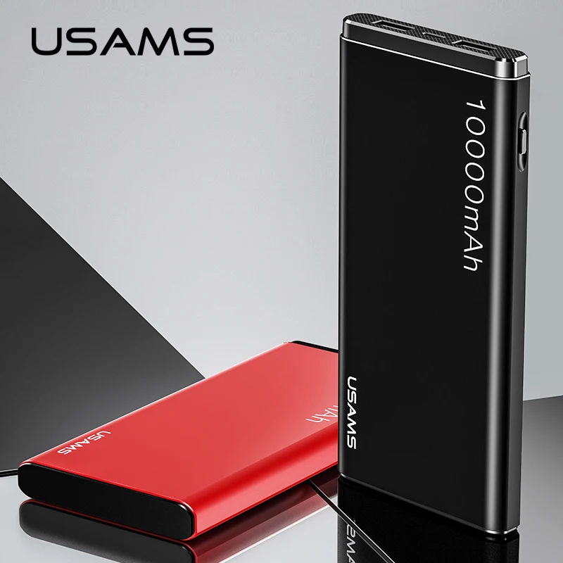 USAMS 10000 mAh портативное зарядное устройство универсальное usb для телефона|bank power|us