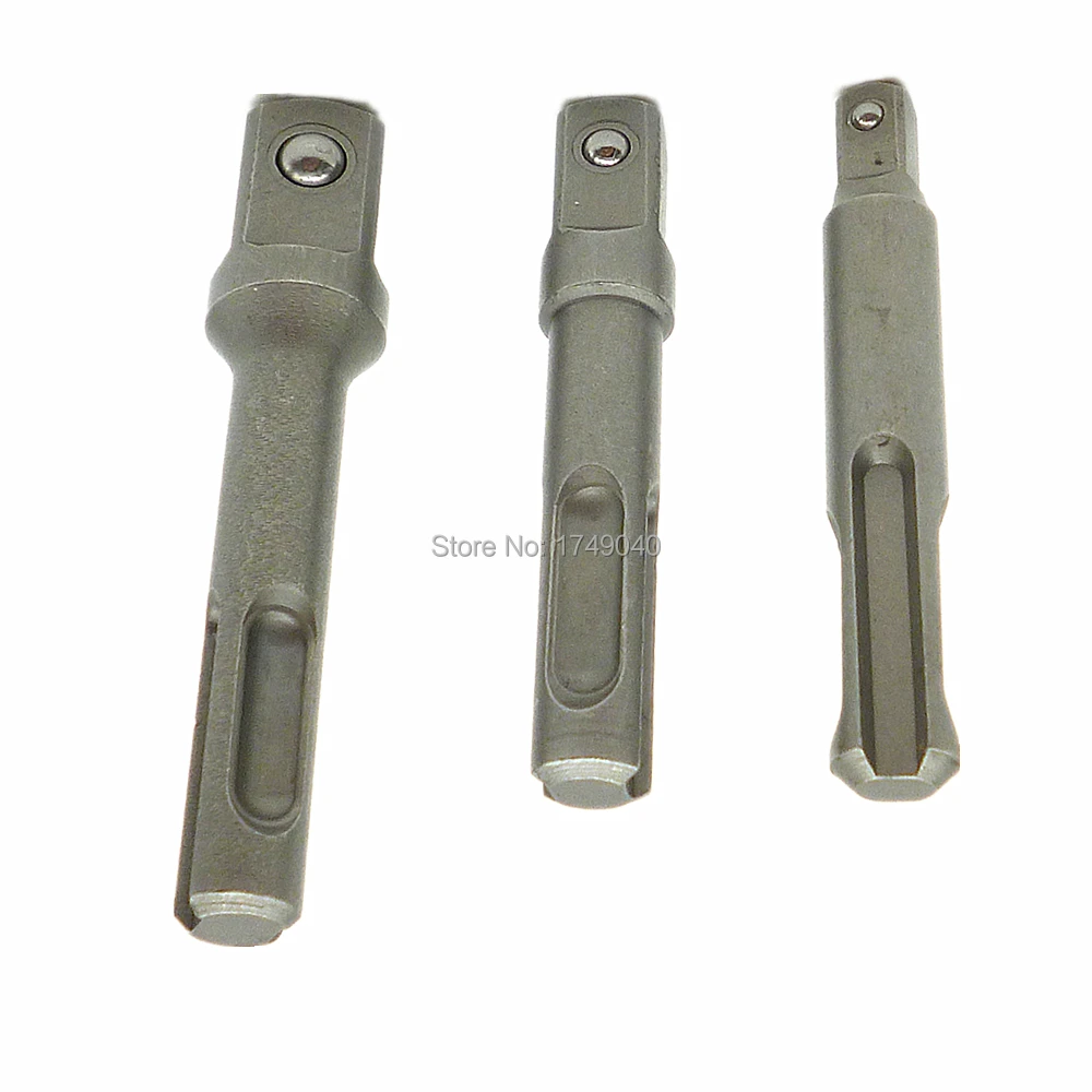 3pc 1/4" 3/8" 1/2" SDS Hammer Drill Socket Nut Impact Driver Adaptors