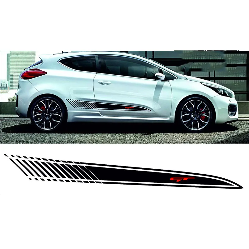 Виниловая боковая пара наклеек в полоску для Kia Pro Ceed GT Line Graphics da4 0002|Наклейки на