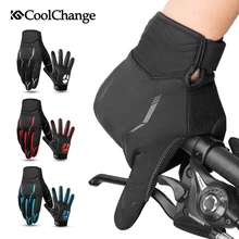 CoolChange Cycling Gloves Winter Thermal Windproof Bicycle Gloves Outdoor Sport MTB Bike Glove Full Finger GEL For Men Women