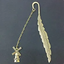 Творческий Ретро Изысканный Бронзовый перо Закладка Металл Винтаж закладки для студентов подарок