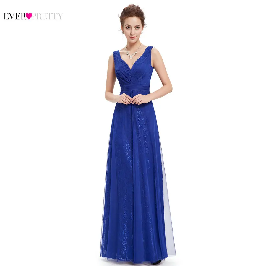 Party Dress Women Sexy Blue V Neck Ruched Ever Pretty Long Summer Dress HE08532 2015 Party