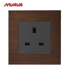 MVAVA 13A Socket UK Standard Wall Outlet Decorative Receptacle AC110-250V Luxury Aluminium Brushed Panel Free Shipping MVAVA 13A Socket UK Standard Wall Outlet Decorative Receptacle AC110-250V Luxury Aluminium Brushed Panel Free Shipping