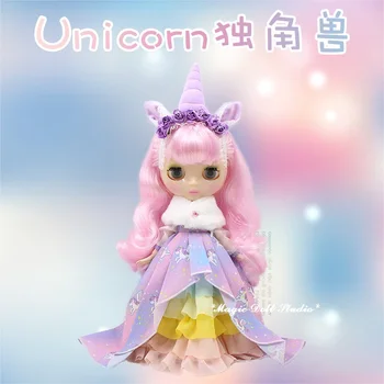 

[NBL375]New Free Shipping Blyth Doll # Unicorn Maiden Dress Up Blyth Doll for Retail NeoBlythe fit for Make Up Doll