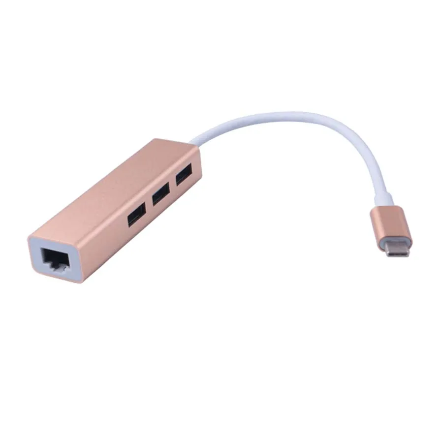 Elistooop Rj45 USB C Ethernet Lan адаптер 3 порта типа C Hub1000Mbps Gigabit Ethernet USB3.0 сетевая карта для MacBook