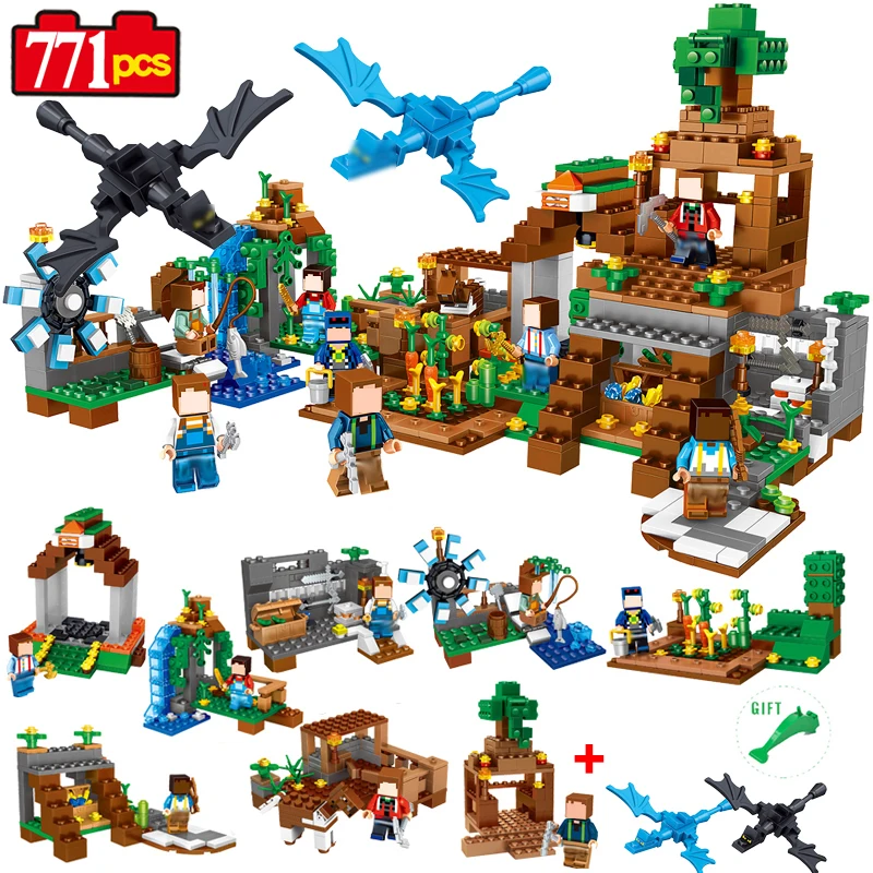 MIKU Minecrafted фигурки строительные блоки 8 в 1 My World Estate House Кирпичи совместимы с Legoe