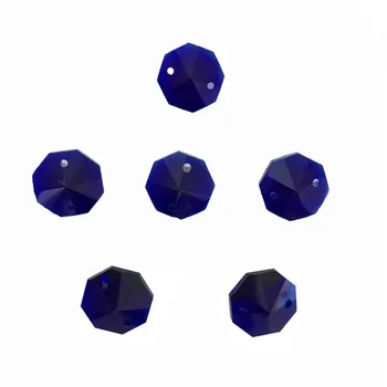 

4000pcs/Lot ,Dark Blue 14mm Crystal Octagon Beads In 2 Holes For Crystal Chandelier Prism Beads Free Shipping