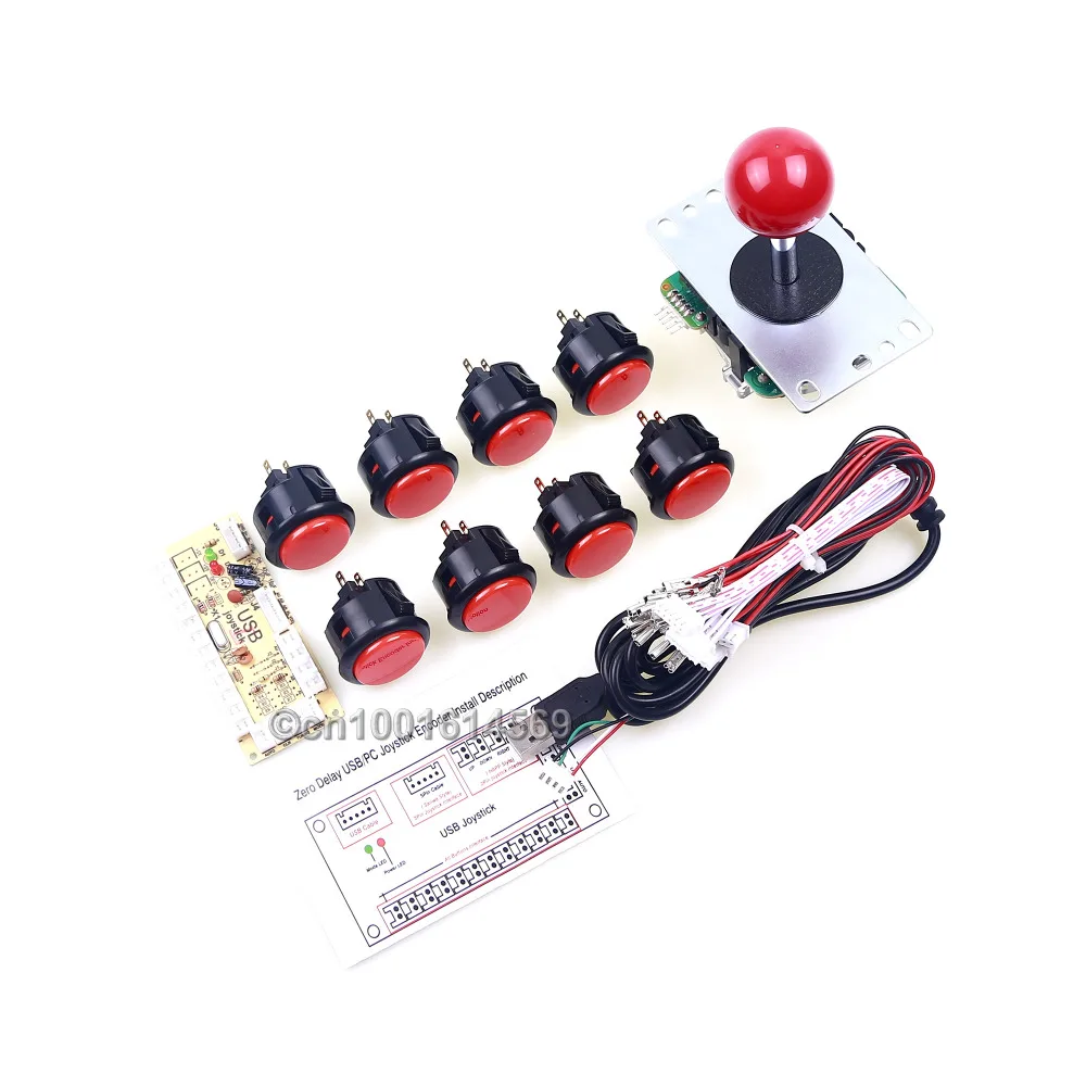 

Genuine Sanwa Bundles DIY Kits 30mm 8 x Sanwa Button + Sanwa Joystick JLF-TP-8YT For Raspberry Pi Retropie 3 Model B & MAME Game