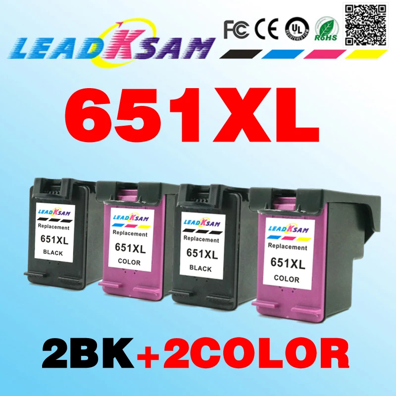 4x 651XL чернильный картридж совместимый для hp651 651 Deskjet Ink Advantage 5575/5645 officejet 202 принтера