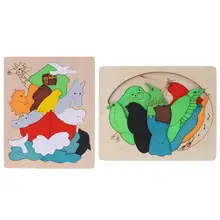 2 стиля многослойный деревянный пазл, игрушки для детей многомерный 3D пазл многослойный мультфильм пазл обучающий пазл детская игрушка подарок