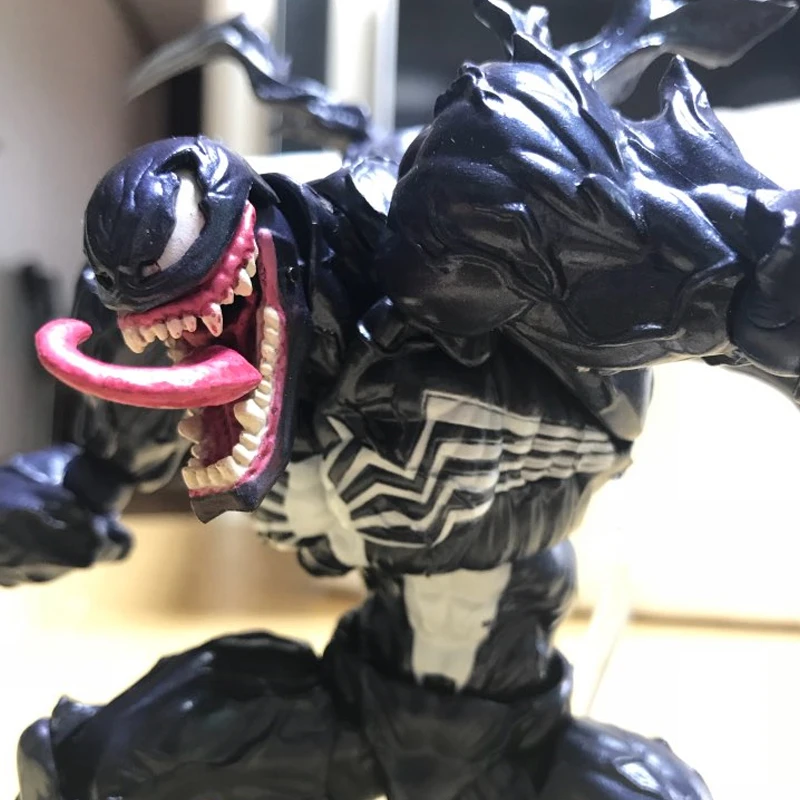 18 см с героями комиксов Марвел, тинейджеров Revoltech удивительная Venom № 002 ПВХ Фигурки игрушки куклы Рождественский подарок на день рождения