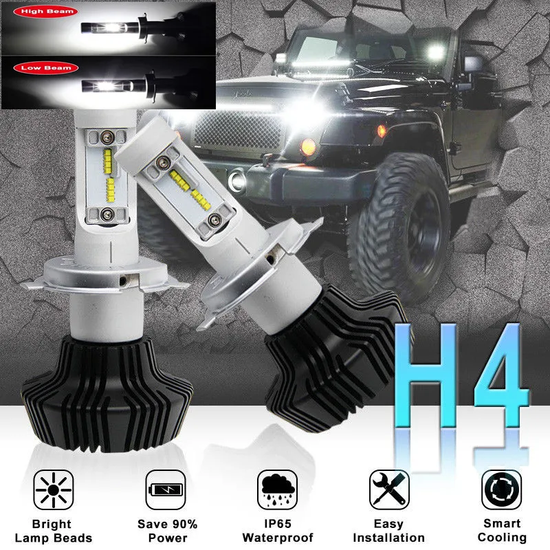 2 года гарантии! 100 Вт H7 H4(9003) H11 9005 9006 G7 светодиодный фонарь 16000LM безвентиляторный