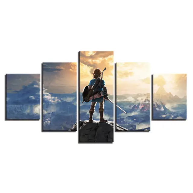 

Large Framed Original art print poster canvas Legend of Zelda 5 pieces