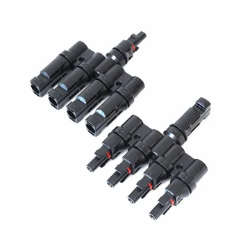 

1pair x PV 4T Branch parallel connect 4 branch Electrical Solar 30A 1000V PV Connect Panel Cable Wire Connection