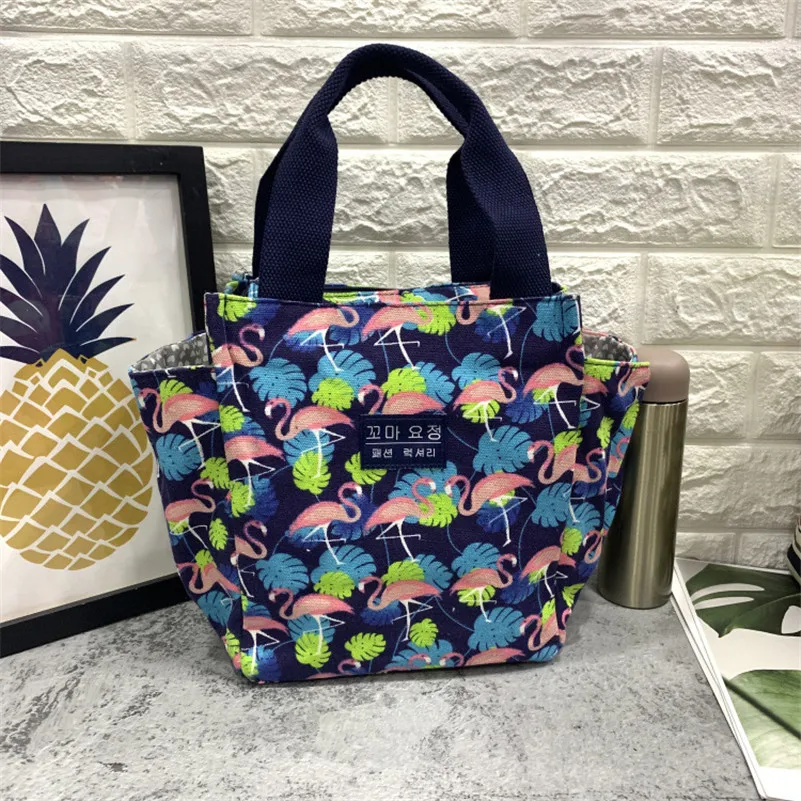 

New Thicken Canvas Mommy Bag With Two Side Pockets Lunch Food Bag Simple Practical Handbag Women Bag For Lunch Box