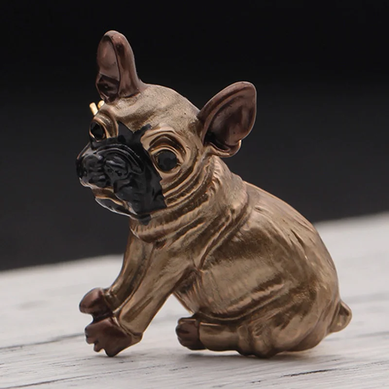 

Blucome Men's Brown Pug Dog Brooches Green Eyes Animal Corsage Pins Kids Girls Shirt Coat Clips Brooches Hats Accessories