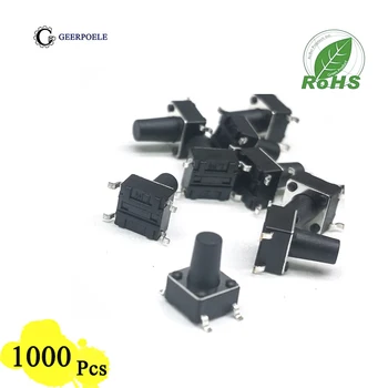 

EP High Quality 1000 piece/lot 6*6*9mm 4 PIN Tactile Tact Push Button Micro Switch Direct Plug-in Self-reset Top Copper SMT