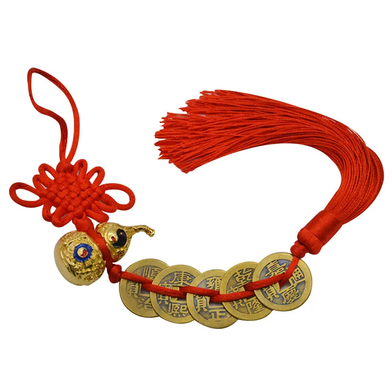 Chinese Feng Shui Decorating Wu Lou Hu Lu Miniaturas Alloy Copper Gourd Amulet Home Decoration Accessories Vintage | Дом и сад