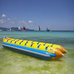 Надувная лодка банан 8 человек играя на пляже surf езда воды игра игрушки летом необходимо аквапарк