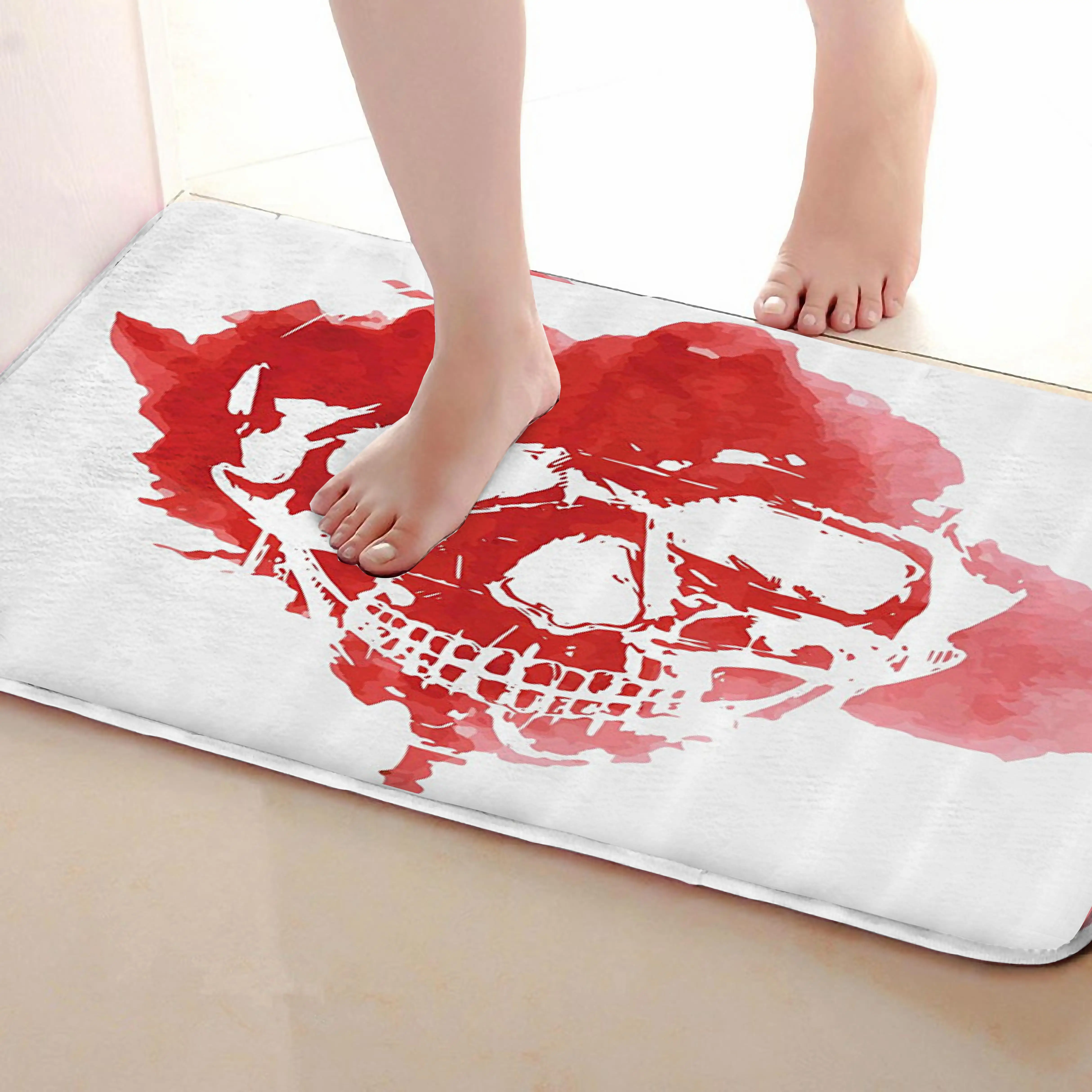 Череп Стиль Коврик для ванной комнаты, смешной Противоскользящий коврик для ванной, занавески для душа s аксессуары, соответствующие вашей душевой занавеске