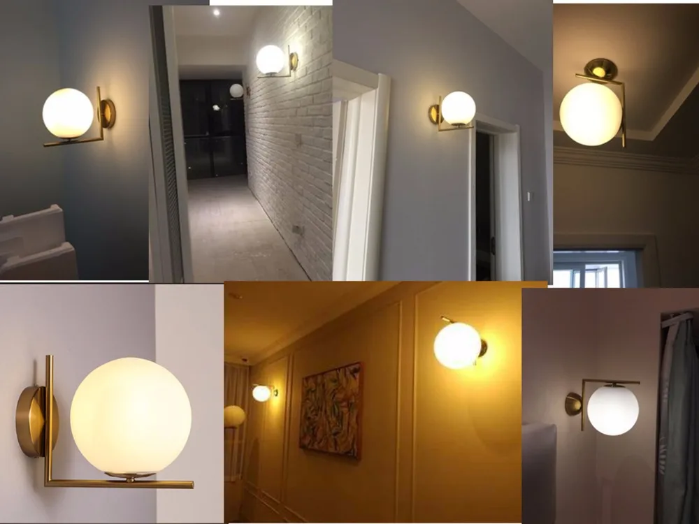 Modern Wall Lamp Wall Light Indoor LED Glass Ball Wall Lamps for Bedroom Home Lighting Luminaire Light Fixture Wall Sconce (12)