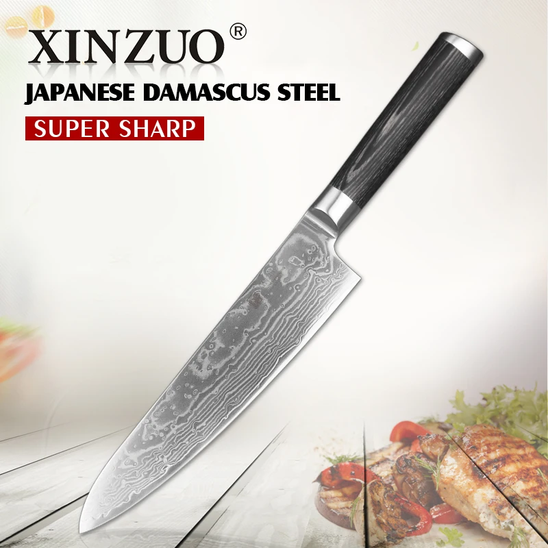 XINZUO 8 дюймов шеф повар Ножи китайский 67 слой vg10 Дамаск высокое качество