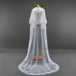Women 3m Wedding Veil with Comb Long Lace Edge Bridal Cathedral Bridal Veil 1 Layer Patry Accessories 2020