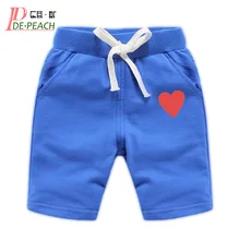 DE PEACH Summer Cotton Baby Boys Girls Shorts Pants Love Heart Pattern Kids Casual Short Pants Children Clothes 1-12Years
