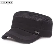 XdanqinX летняя сетчатая Кепка Мужская дышащая плоская кепка s армейские военные шапки регулируемый размер головы вентиляционный спортивный колпачок для крышки