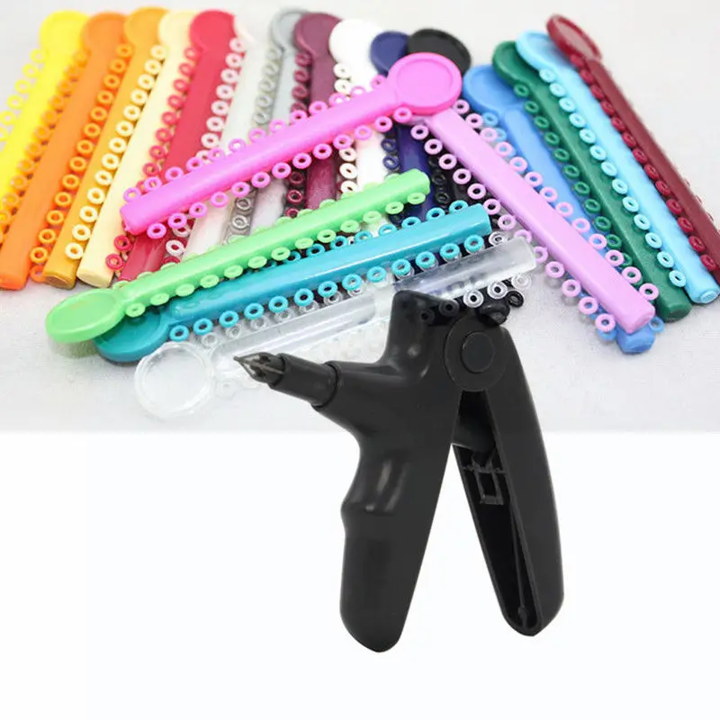 

Dental Ligature Gun Dispenser Orthodontic+1040pc Ligature Ties Brace Multi-Color