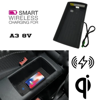 

For Audi QI Wireless charging Hidden Wireless charger Phone Holder Storage Box For A3 S3 8V