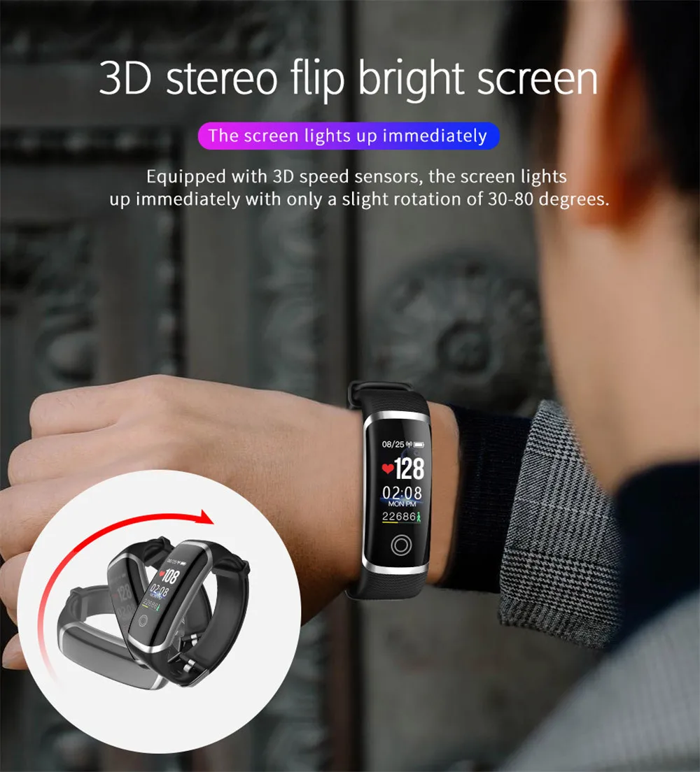 Lerbyee Смарт-часы M4 кровяное давление Водонепроницаемый фитнес-часы монитор сердечного ритма цветной экран умный Браслет для iOS Android