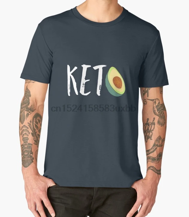 Printed Men T Shirt Cotton O-Neck tshirts Keto Diet Low Carb High Fat Avocado Funny Gift T shirt Short-Sleeve  T-Shirt