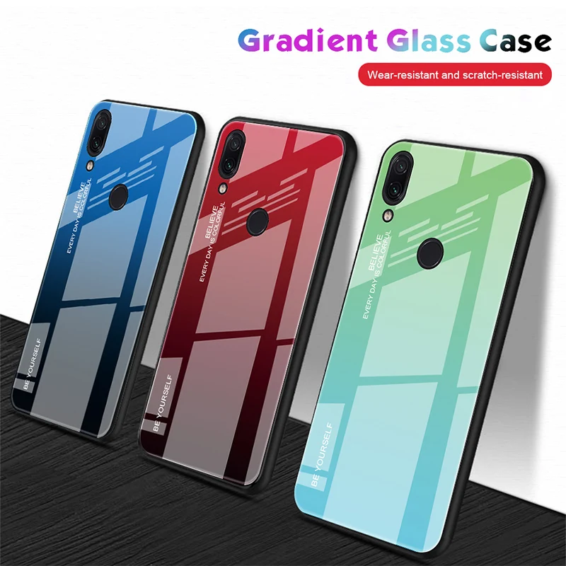 

Tempered Glass Case for Xiaomi Mi 9 SE 8 Lite 9T Pro 6 Colorful Gradient Case for Xiaomi A2 A1 Mix 2S Max 3 F1 Cover