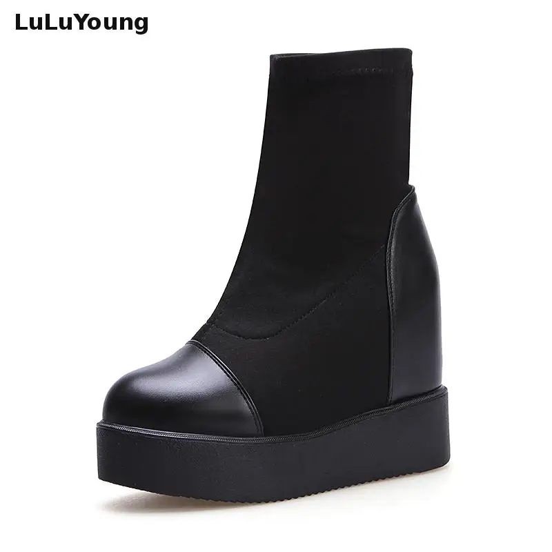 sock boots wedge